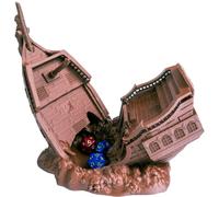Torre de dados de barco pirata, torre de dados perfecta para Calabozos y Dragones, RPG de mesa, juegos en miniatura y juegos de mesa