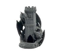 Torre de dados de dragón | DND Dice Tower Mesa RPG P&P DSA Fantasy Dungeons Dragons Listo para pintar, Gris Oscuro (sin pintar), L - Standard Würfel bis 25mm ⌀, Fantasía Marítima Antiguo