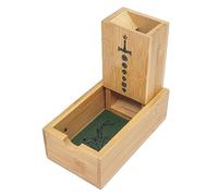Torre de dados LORE con diseño de dados de pluma y papel para juegos de rol como DND, DSA, Cthulhu, etc. con sistema magnético de ranuras de madera sostenible (marrón, plegable)