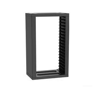 Torre de disco de videojuegos con soporte para controlador, soporte de almacenamiento ABS para DVD y juegos, estante organizador negro para exhibición de colección de juegos (TP4-19221)