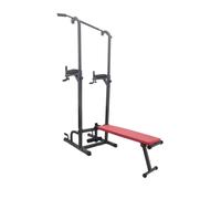 Torre de ejercicios, estación de dips, chin ups, mancuernas, banco, barra de tracción, fitness, abdominales, pectorales, bíceps, dominadas, flexiones y culturismo