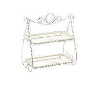 Torre de exhibición de pasteles Mesa de postre, estante for Tartas, bandeja fruta for aperitivos doble capa, exhibición for pastelería, for magdalenas europeo alta gama Soporte para pasteles(Silver)