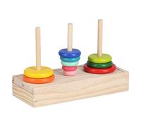 Torre de Hanoi de con 10 Anillos Coloridos, Juguete Educativo y lógico para niños a Partir de 5 años, Ideal para Desarrollo cognitivo y resolución de Problemas, Incluye Caja de Almacenamiento