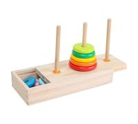 Torre de Hanoi, Rompecabezas de 10 Anillos, Juguete Lógico de Madera con Caja de Almacenamiento, Rompecabezas Lógico, Juguete Intelectual para Niños (Tamaño Grande)
