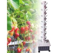Torre de jardín vertical hidropónica de 15 niveles, sistema de plantación hidropónica de 45 agujeros para cultivo simbiótico en interiores y exteriores y agricultura vertical