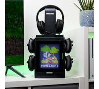 Numskull Official Minecraft LED Light Gaming Locker, Controller Holder & Headset Stand for PS4/PS5 & Xbox Series X|S - Multiple LED Lighting Settings - Official Minecraft Merchandise