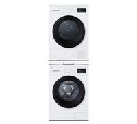 Torre de lavado y secado| LG TORRE908NWK, Bomba de calor Dual Inverter, 9kg lavado, 8kg secado, 1400rpm, serie 100, clasificación A/D, Blanco - TORRE908NWK.SET