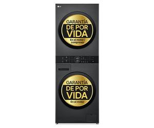 Torre de lavado y secado | LG WT1210BBF, Direct Drive con inteligencia artificial, Bomba de calor Dual Inverter, 12kg lavado, 10kg secado, 1400rpm, clasificación A-10/C - WT1210BBF.APBQQES | LG ES