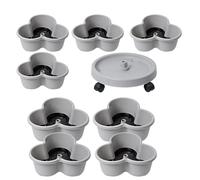 Torre De Macetero Vertical - Macetas De Jardín Apiladas Ďe 4 Niveles 1200 G-1600 G | Base Đe Bandeja Rodante D́e ABS, Kit D̄e Macetero Dé Jardinería Interior Y Exterior Que Ahorra Espacio, Contenedor