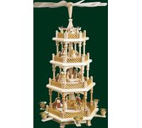 Torre De Mesa Navidad Natural Erzgebirge Pirámide 3 Niveles NUEVO 16722