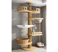 Torre de muebles para gatos de varios niveles con hamaca, postes rascadores y nido para gatos de interior