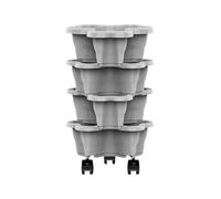 Torre de plantas apilable, Jardinera Vertical 6 Niveles Con Ruedas, Torre De Cultivo Para Fresas Y Verduras, Macetas Resistentes A La Intemperie, Ideal Para Balcón, Patio, Interior Y Exterior