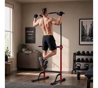Torre de potencia para gimnasio en casa, barra de dominadas ajustable y estación de inmersión, torre de entrenamiento de fuerza resistente para dominadas, inmersiones, levantamientos de rodilla y