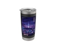 Torre de Seúl Corea Ciudad de Noche Turista Souvenir Coreano Vaso térmico de acero inoxidable de doble pared