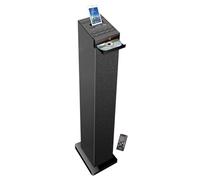 Torre de sonido negra con reproductor de CD, Bluetooth, FM y USB, 60 W + mando a distancia HP32-CD