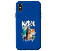 Torre del Big Ben de Londres sobre Fondo Colorido Acuarela Carcasa para iPhone X/XS