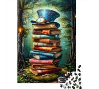 Torre del Libro Mágico 1000 Piezas Cartón Resistente Rompecabezas De Bricolaje para Adultos Desafío Educativo Regalos Idea De Regalo 70x50cm/1000pcs