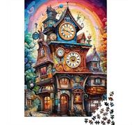 Torre del Reloj de fantasía 1000 Piezas Cartón Grueso Rompecabezas Premium para Adultos Difícil Desafío Juego 70x50cm/1000pcs