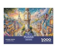 Torre del Reloj de París (1000 Piezas) para Adultos: Torre del Reloj Cerca de la Torre Eiffel, Actividad desafiante y Estimulante para el hogar, 70 x 50 cm (1000 Piezas)