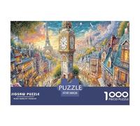Torre del Reloj de París (1000 Piezas) Rompecabezas para Adultos: Torre del Reloj Cerca de la Torre Eiffel para Adultos, Juegos de Rompecabezas desafiantes y estimulantes, 38 x 26 cm (1000 Piezas)