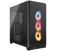 CORSAIR Frame 4500X RS-R ARGB Caja de PC Semitorre con Cristal Panorámico - Sistema de Montaje de InfiniRail, Capacidad para Dos radiadores de 360 mm, Incluye 3 Ventiladores RS120R - Negro