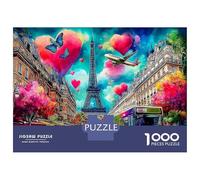 Torre Eiffel con Globos de corazón 1000 Piezas Puzzle Arte Urbano Set De Puzzle, Cartón Premium - Antiestrés Y Decoración, Regalo para Mujeres Y Hombres, Entrena El Cerebro 38x26cm/1000pcs