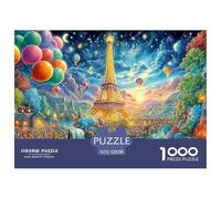 Torre Eiffel con Globos, Multitud Festiva Puzzle De 1000 Piezas Arquitectura fantasía Perfecto Regalo para Niños, Niñas, Hombres Y Mujeres 52x38cm/1000pcs