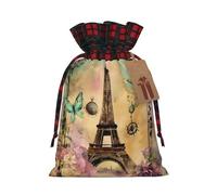 Torre Eiffel de París, 1 bolsa de mano de material duradero de 8.3 x 11.8 pulgadas con cordón para regalo elegante de Halloween