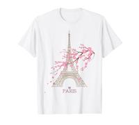 Torre Eiffel de París el Signo de Amor Francia Parisian Home Camiseta gráfica económica, Hombre, Blanco, L