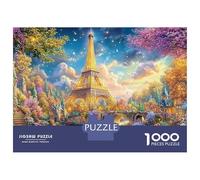 Torre Eiffel Dorada sobre un río Puzzle De 1000 Piezas Edificio Landmark Dreamy Perfecto Regalo De Cumpleaños para Niños Y Adultos 38x26cm/1000pcs