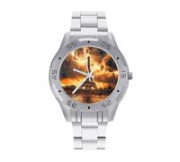 Torre Eiffel en tormenta para hombre, reloj de pulsera de acero inoxidable, relojes personalizados para mujer