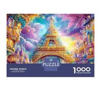 Torre Eiffel en una Avenida de Cuentos de Hadas Puzzle De 1000 Piezas Edificio Landmark Dreamy Ocio Familiar, Adultos Y Niños 38x26cm/1000pcs