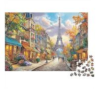 Torre Eiffel Extra Thick Cardboard París Street Beauty Jigsaw Puzzle Bundle Concentration Training Travel Activity Gift for Family Puzzle Senior Enthusiasts 52x38cm/1000pcs