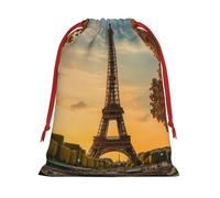 Torre Eiffel Paris - Bolsas de regalo con cordón vibrante con estampado otoñal, colección de bolsas de regalo de cumpleaños, bolsas de regalo reutilizables, bolsa de regalo de Navidad