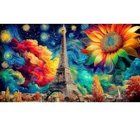 Torre Eiffel Puzzle de 1000 Piezas de Papel Reciclado - Juego Extremadamente diFícil para Adultos Actividad para casa 38x26/1000pcs