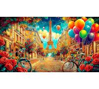 Torre Eiffel Puzzle de 1000 Piezas para Adultos - Juego Familiar diFícil & Estimulante Actividad para casa 38x26/1000pcs