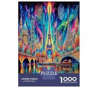 Torre Eiffel Puzzle Desafío Juguetes 1000 Piezas ilusión Nocturna Estrellada Rompecabezas Juego EduGatoivo para Adultos Y Niños A Partir De 12 Años 38x26cm/1000pcs