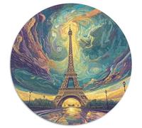 Torre Eiffel Rompecabezas Redondo 1000p Adultos-Niños Gebäude Circular Puzzle Niños: Infantil Imposible 3D CKunstón Juego Familiar 1000pcs (67.5x67.5cm)