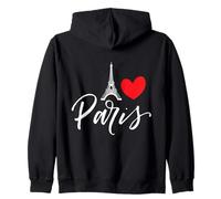Torre Eiffel un corazón de París con Amor a Francia Sudadera con Capucha