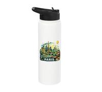 Torre Eiffel vintage de París, Montmartre Stainless Steel Insulated Water Bottle