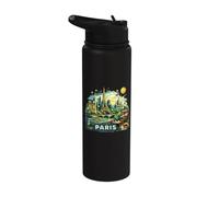 Torre Eiffel vintage de París, Montmartre Stainless Steel Insulated Water Bottle