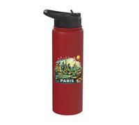 Torre Eiffel vintage de París, Montmartre Stainless Steel Insulated Water Bottle