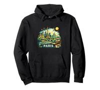 Torre Eiffel Vintage de París, Montmartre Sudadera con Capucha
