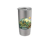 Torre Eiffel vintage de París, Montmartre Vaso térmico de acero inoxidable de doble pared