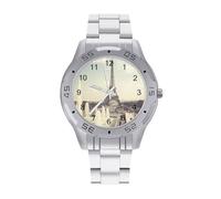 Torre Eiffel Vintage Paris - Reloj de pulsera de acero inoxidable para hombre, de moda, fácil de leer, para mujer