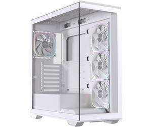 Torre Einarex Prisma S700 RGB White Cristal Templado, Soporte 9 Ventiladores, ATX, Midi Tower
