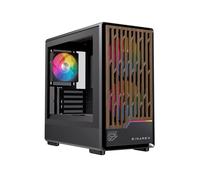 Torre Einarex PULSE PM400 RGB Black compacto, madera, 2x140mm, micro ATX, cristal templado