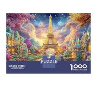 Torre Encantada de París Puzzle De 1000 Piezas Edificio Landmark Dreamy Noches De Juegos, Adultos Y Niños 38x26cm/1000pcs