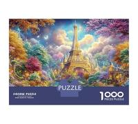 Torre Encantada de París Scene Puzzle De 1000 Piezas Edificio Landmark Dreamy Educativo Y Desafiante para Niños Y Adultos 70x50cm/1000pcs