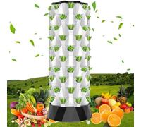 Torre hidropónica de 48/64/80 orificios, cultivo hidropónico, torre vertical hidropónica con riego automático para hierbas, frutas y verduras con bomba de agua, adaptador, macetas,6Floors